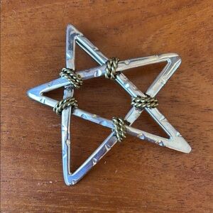 Vintage Silver Star Brooch Handmade in Mexico